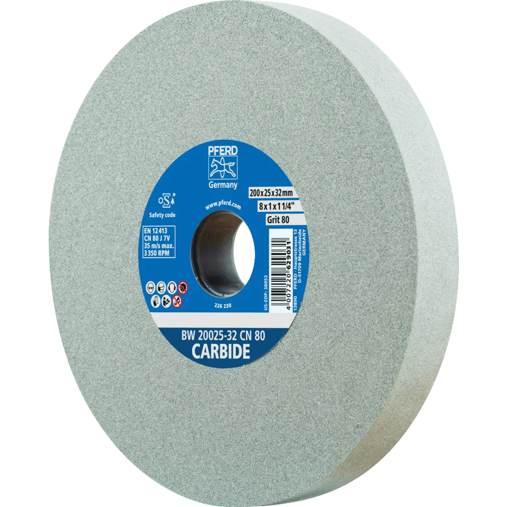 Produktfoto 1 von PFERD TOOLS Schleifbockscheibe Ø 200x25 mm Bohrung-Ø 51 mm SiC120 für harte Materialien z.B. Hartmetall