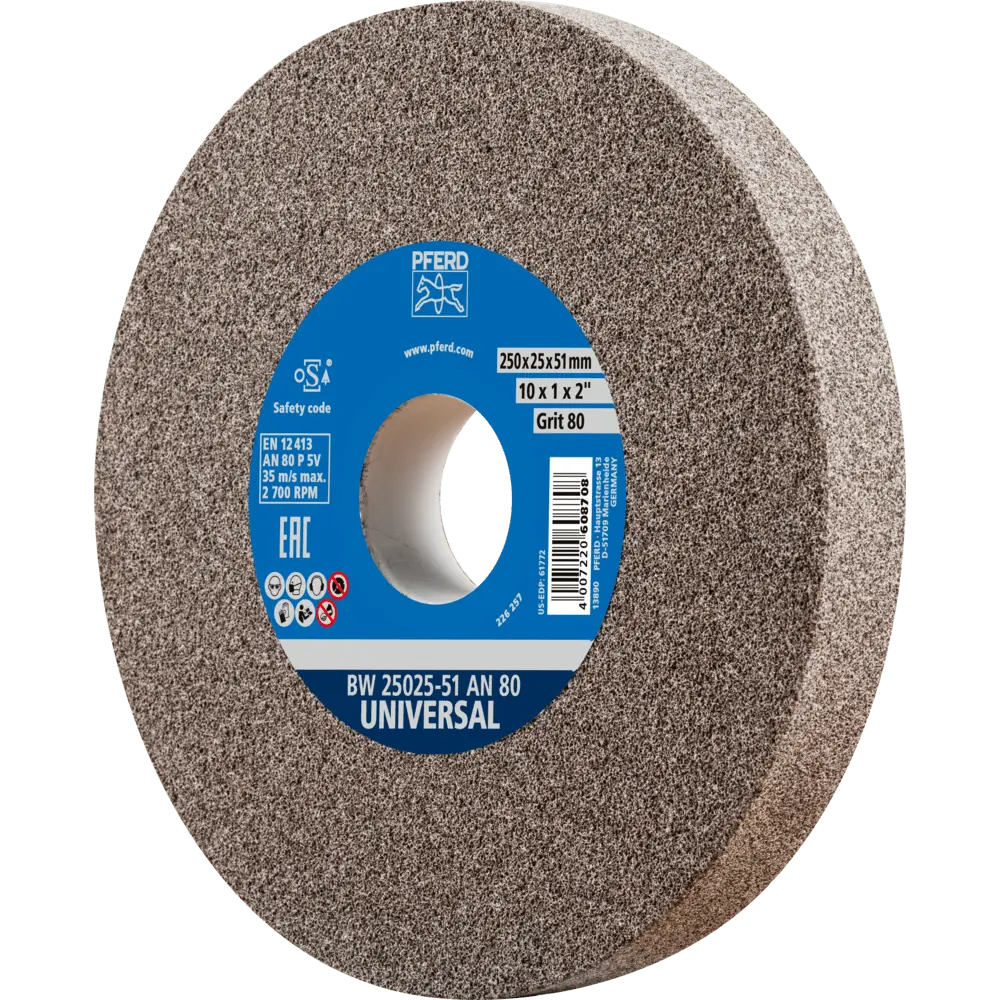 Produktfoto 1 von PFERD TOOLS Schleifbockscheibe Ø 250x25mm Bohrung-Ø 51mm A80 für universelle Schleifaufgaben