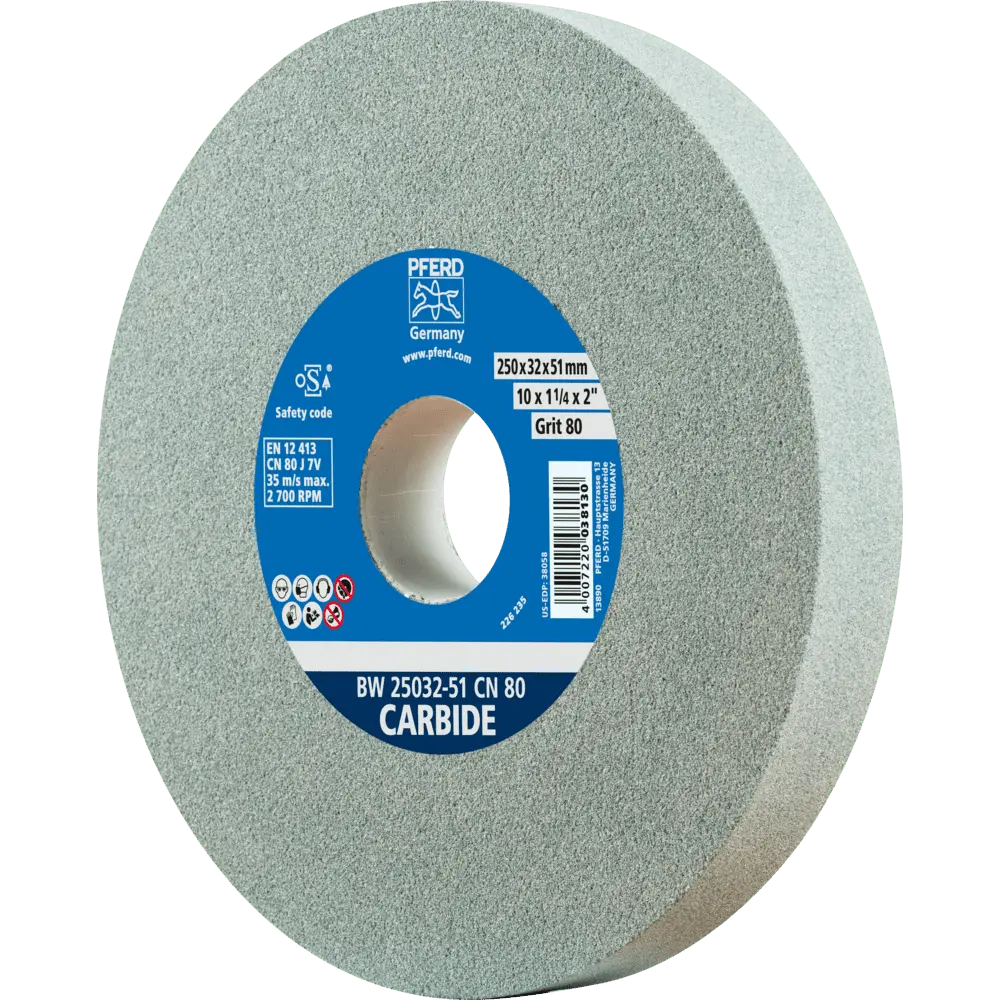 Produktfoto 1 von PFERD TOOLS Schleifbockscheibe Ø 250x32 mm Bohrung-Ø 51 mm SiC80 für harte Materialien z.B. Hartmetall