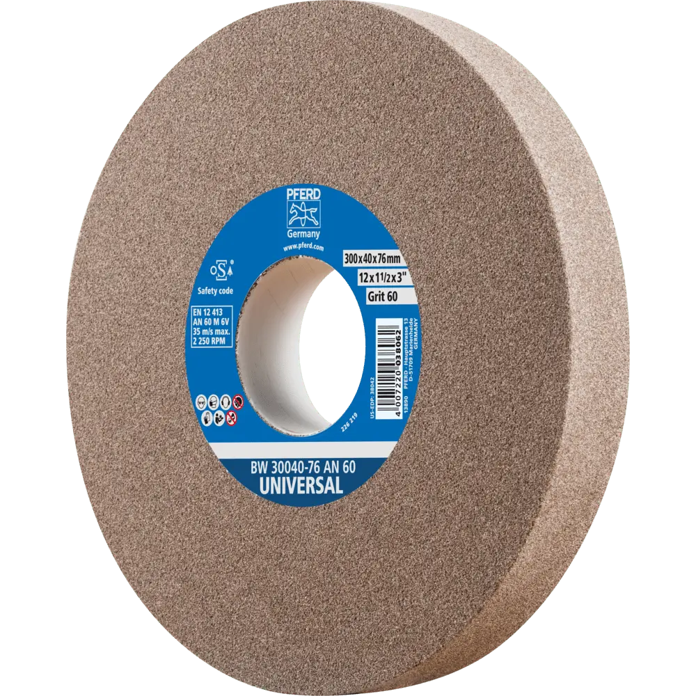 Produktfoto 1 von PFERD TOOLS Schleifbockscheibe Ø 300x40mm Bohrung-Ø 76 mm A60 für universelle Schleifaufgaben