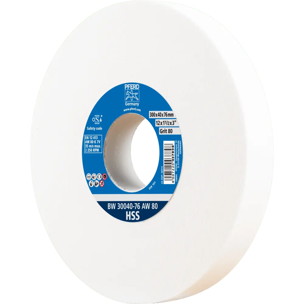Produktfoto 1 von PFERD TOOLS Schleifbockscheibe Ø 300x40mm Bohrung-Ø 76 mm A80 zum Schärfen von HSS-Bohrern
