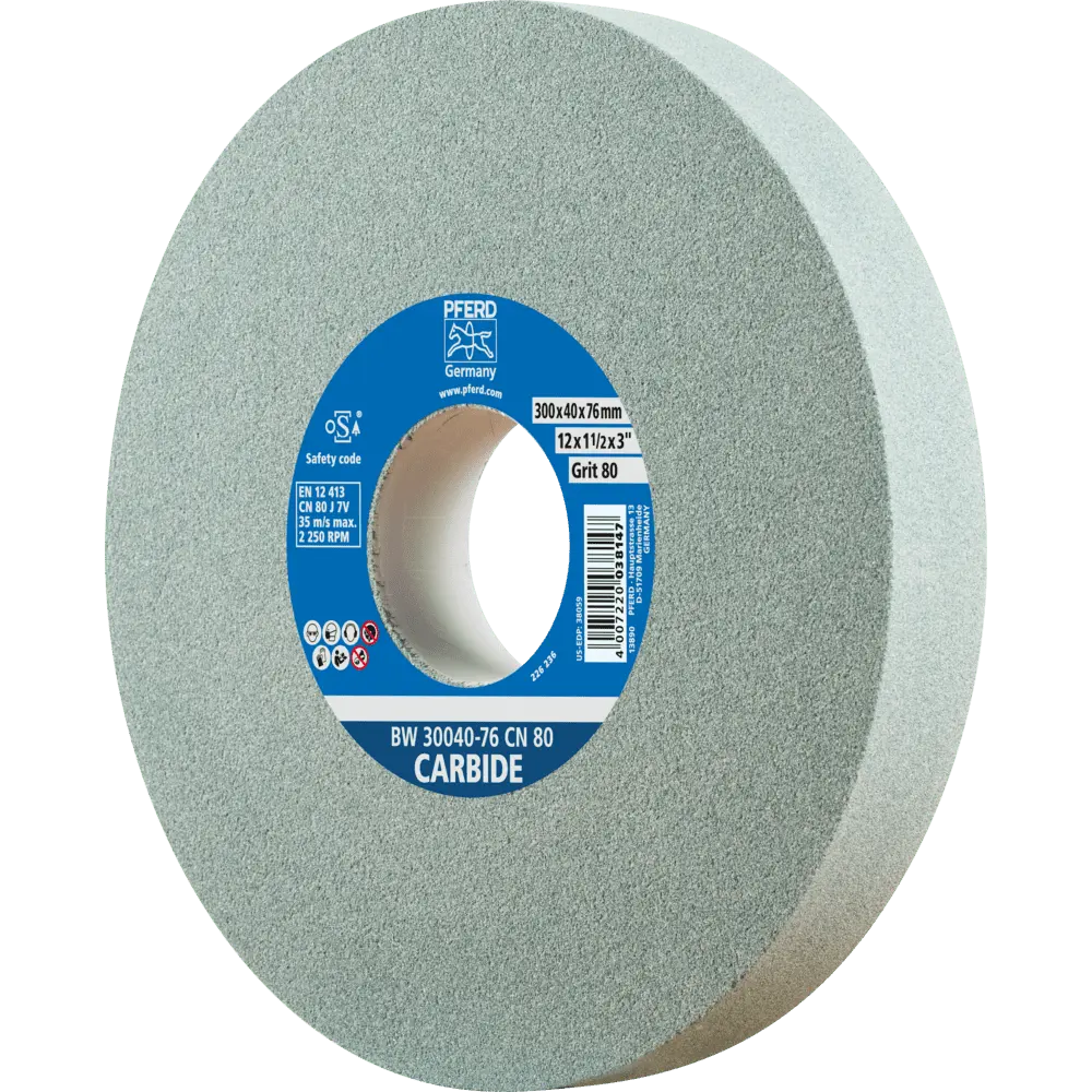 Produktfoto 1 von PFERD TOOLS Schleifbockscheibe Ø 300x40mm Bohrung-Ø 76 mm SiC80 für harte Materialien z.B. Hartmetall