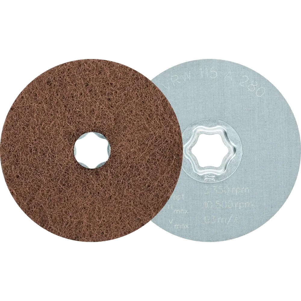 Produktfoto 1 von PFERD TOOLS COMBICLICK weiche Vliesronde CC Ø 115 mm A280 zum reinigen und satinieren mit Winkelschleifer, 10 Stk.