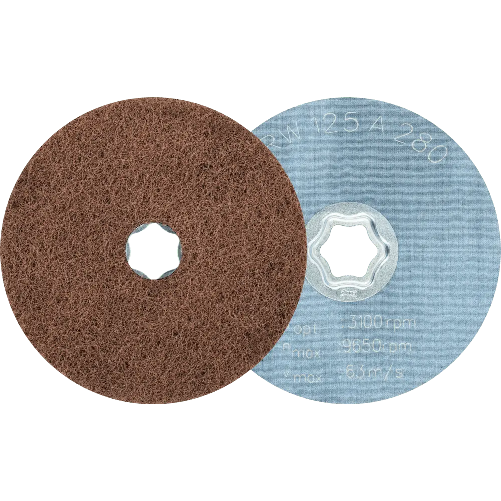 Produktfoto 1 von PFERD TOOLS COMBICLICK weiche Vliesronde CC Ø 125 mm A280 zum reinigen und satinieren mit Winkelschleifer, 10 Stk.