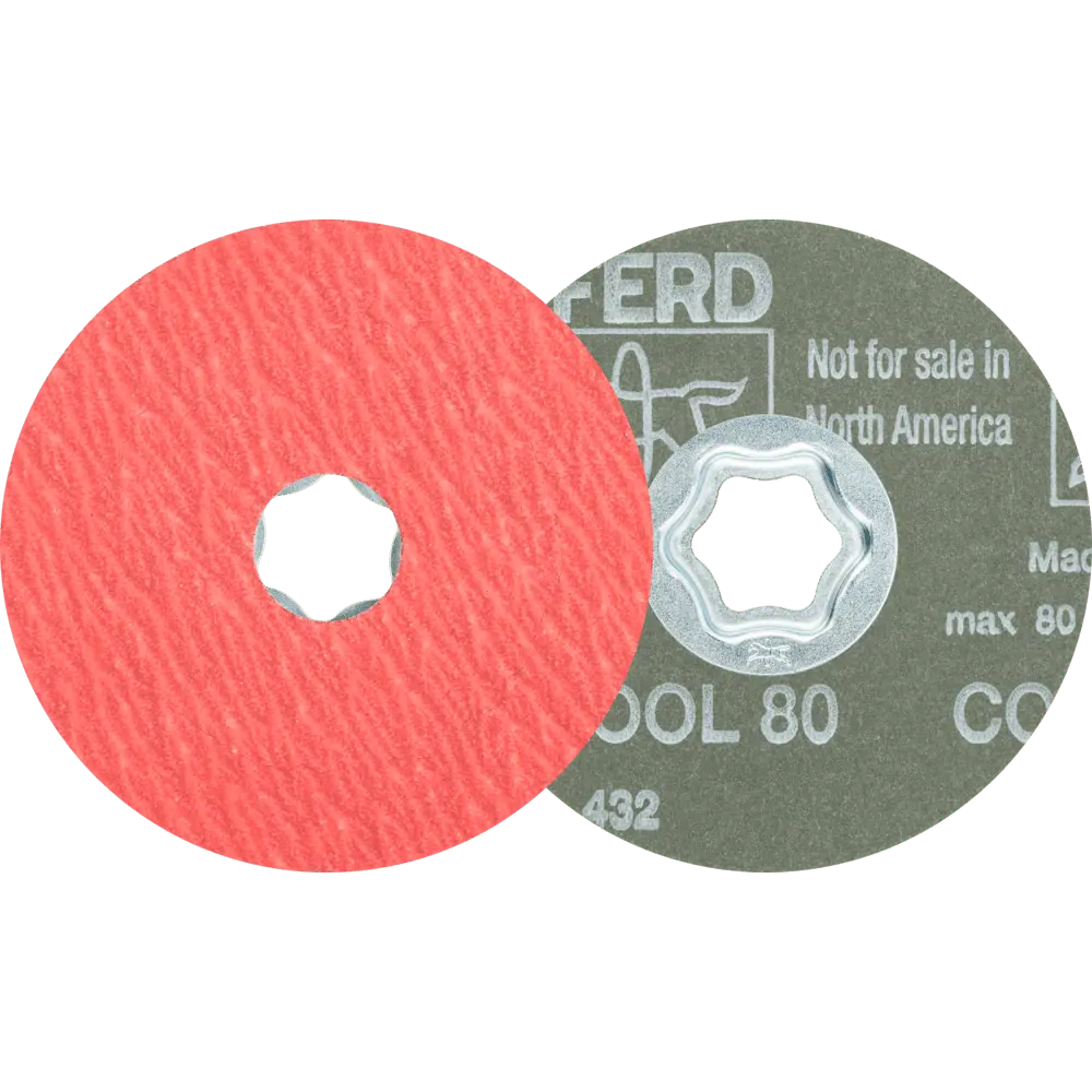 Produktfoto 1 von PFERD TOOLS COMBICLICK Keramikkorn Fiberscheibe Ø 100mm CO-COOL80 für Edelstahl, 25 Stk.