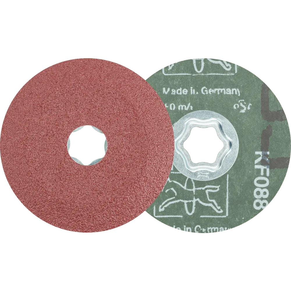 Produktfoto 1 von PFERD TOOLS COMBICLICK Korund Fiberscheibe Ø 100mm A60 für universelle Anwendungen, 25 Stk.