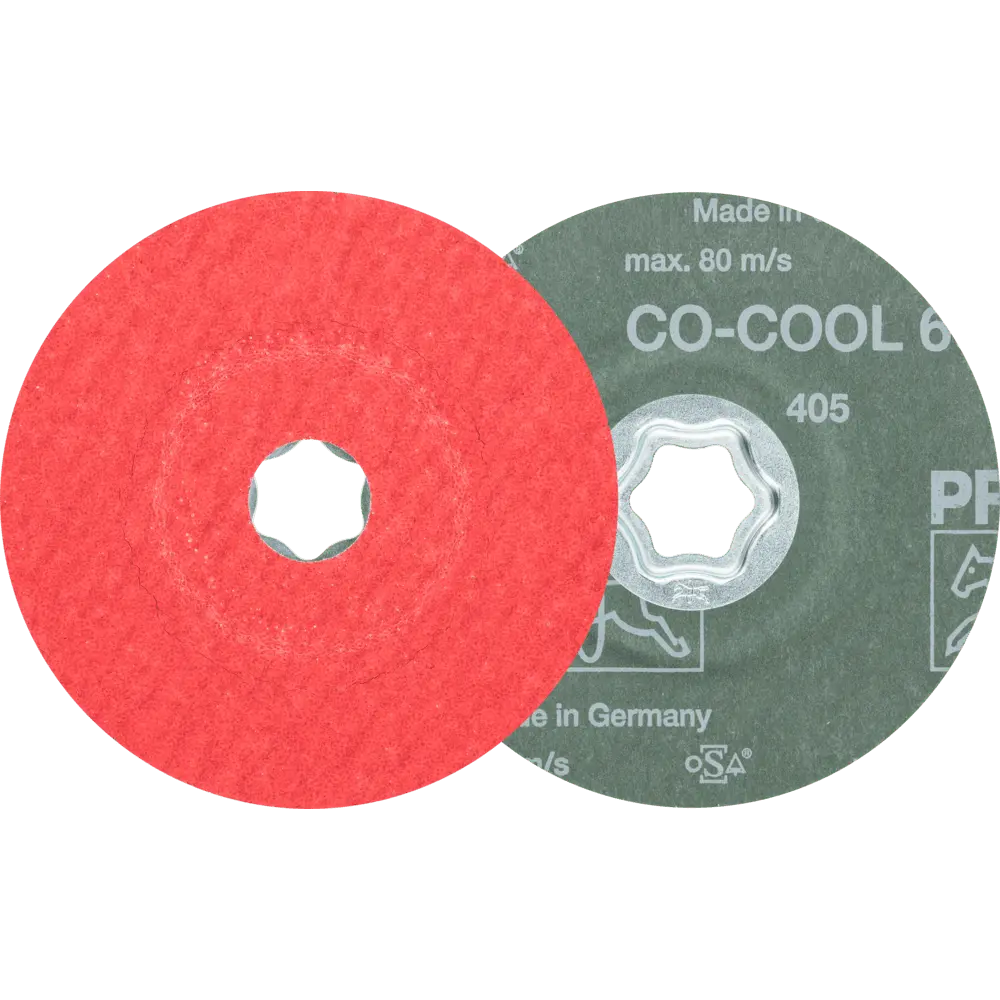 Produktfoto 1 von PFERD TOOLS COMBICLICK Keramikkorn Fiberscheibe Ø 115 mm CO-COOL60 für Edelstahl, 25 Stk.