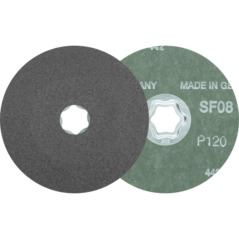 Produktfoto 1 von PFERD TOOLS COMBICLICK SiC Fiberscheibe Ø 115 mm SIC120 für harte NE Metalle, 25 Stk.