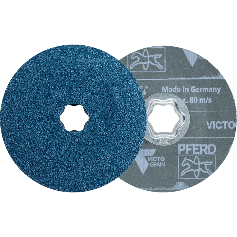 Produktfoto 1 von PFERD TOOLS COMBICLICK Fiberscheibe Ø 115 mm VICTOGRAIN 60 Höchstleistung auf Stahl, 25 Stk.