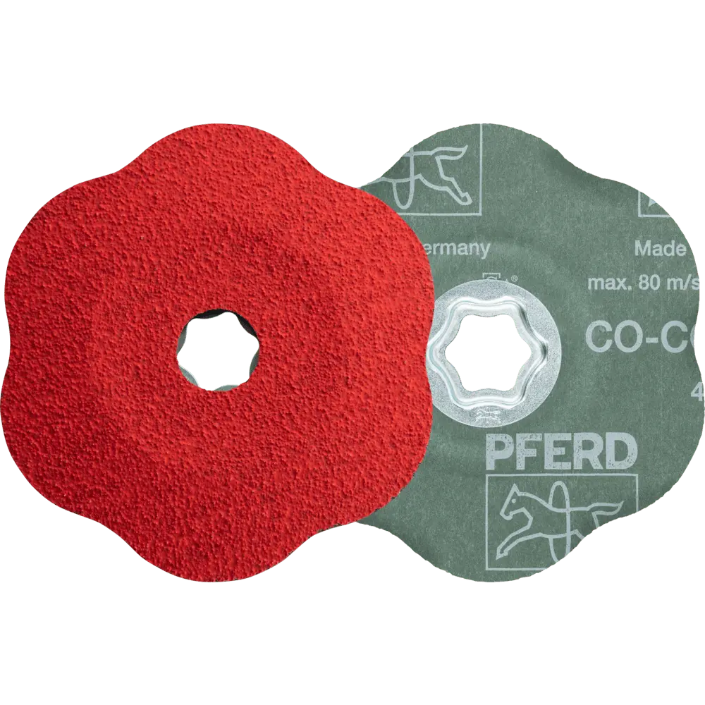 Produktfoto 1 von PFERD TOOLS COMBICLICK Keramikkorn Fiberscheibe Ø125mm CO-COOL60 CONTOUR für Konturen, 25 Stk.