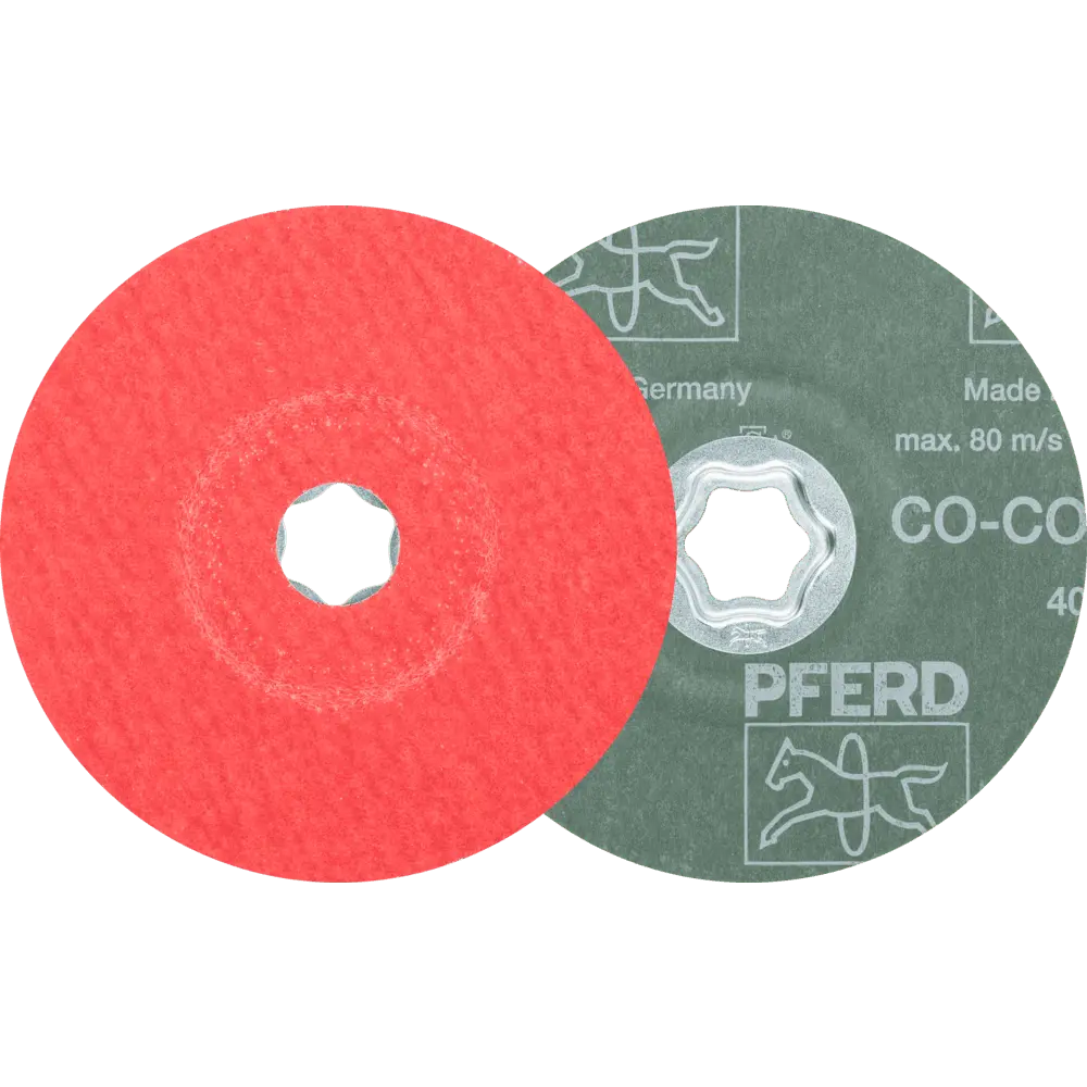 Produktfoto 1 von PFERD TOOLS COMBICLICK Keramikkorn Fiberscheibe Ø 125 mm CO-COOL60 für Edelstahl, 25 Stk.