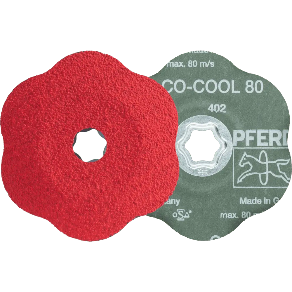 Produktfoto 1 von PFERD TOOLS COMBICLICK Keramikkorn Fiberscheibe Ø125mm CO-COOL80 CONTOUR für Konturen, 25 Stk.