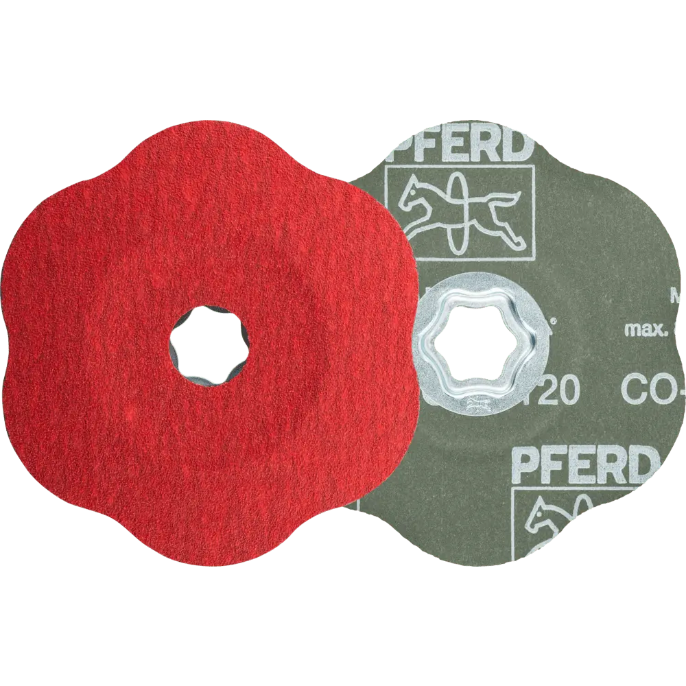 Produktfoto 1 von PFERD TOOLS COMBICLICK Keramikkorn Fiberscheibe Ø125mm CO-COOL120 CONTOUR für Konturen, 25 Stk.