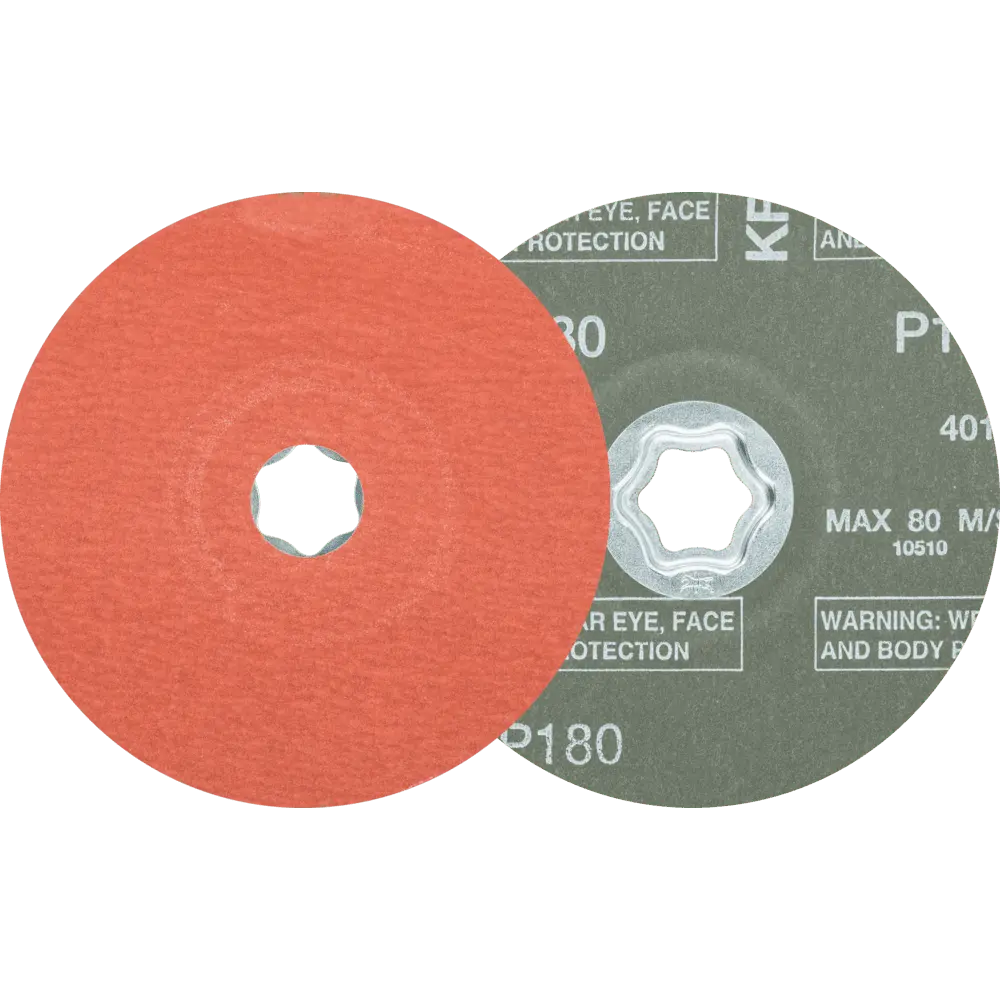 Produktfoto 1 von PFERD TOOLS COMBICLICK Korund Fiberscheibe Ø 125 mm A-COOL180 für Edelstahl, 25 Stk.