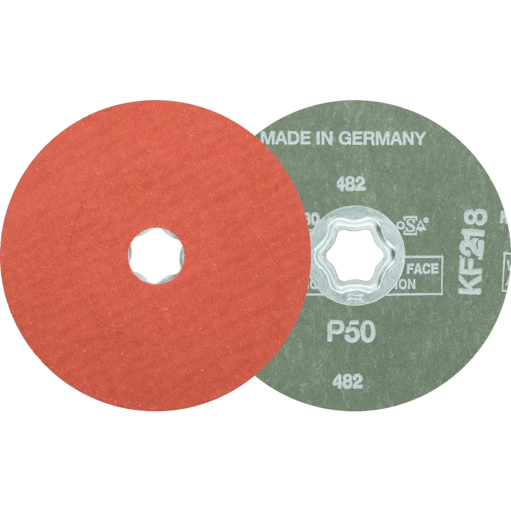 Produktfoto 1 von PFERD TOOLS COMBICLICK Korund Fiberscheibe Ø 125 mm A-COOL50 für Edelstahl, 25 Stk.