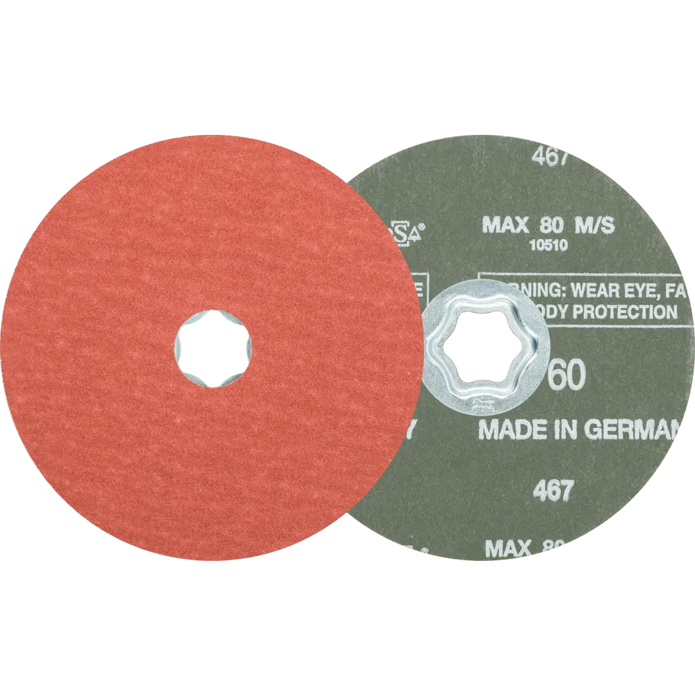 Produktfoto 1 von PFERD TOOLS COMBICLICK Korund Fiberscheibe Ø 125 mm A-COOL60 für Edelstahl, 25 Stk.
