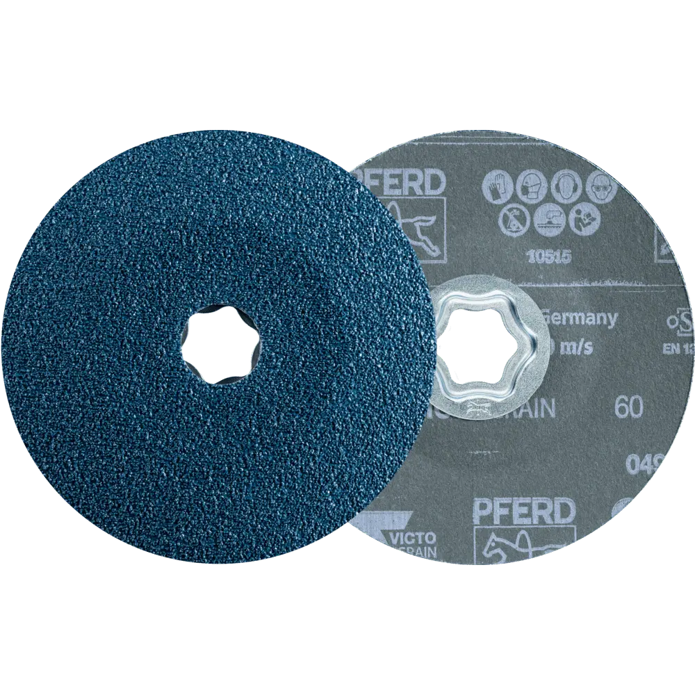 Produktfoto 1 von PFERD TOOLS COMBICLICK Fiberscheibe Ø 125 mm VICTOGRAIN 60 Höchstleistung auf Stahl, 25 Stk.