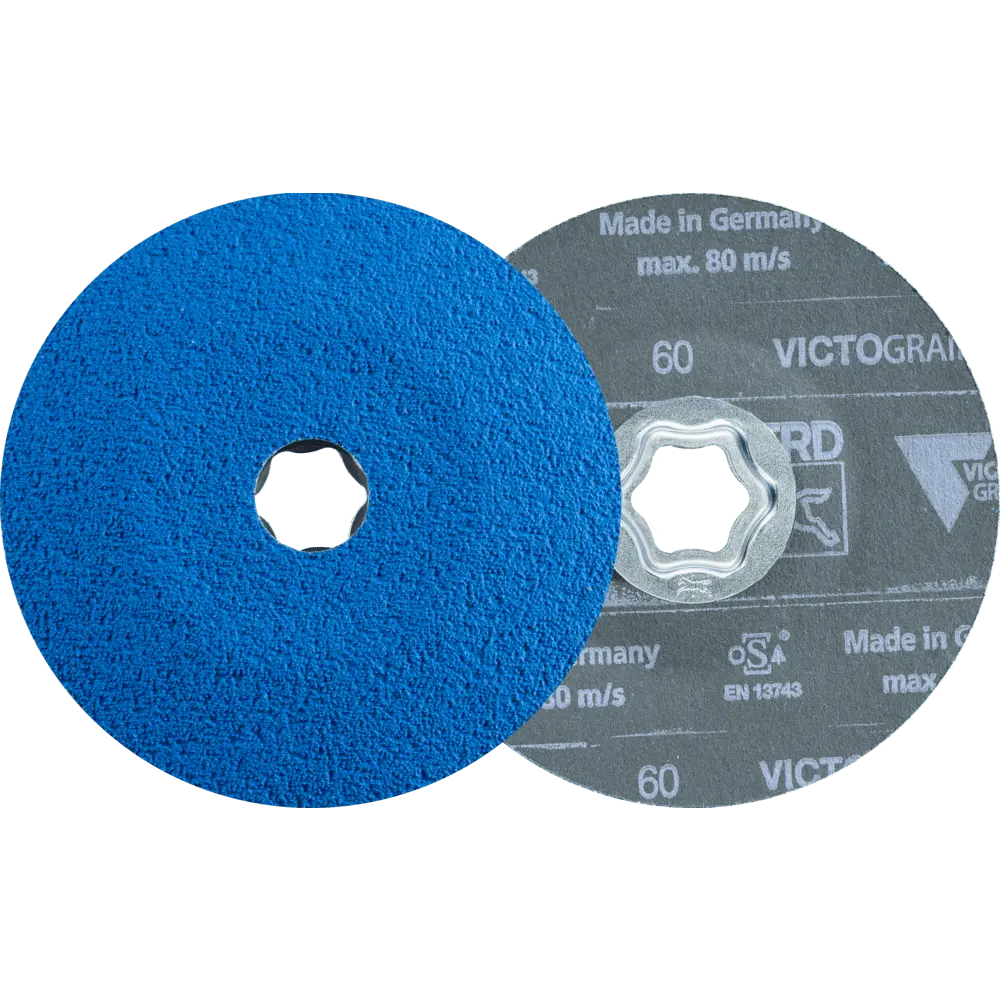 Produktfoto 1 von PFERD TOOLS COMBICLICK Fiberscheibe Ø 125 mm VICTOGRAIN-COOL60 für Stahl und Edelstahl, 25 Stk.