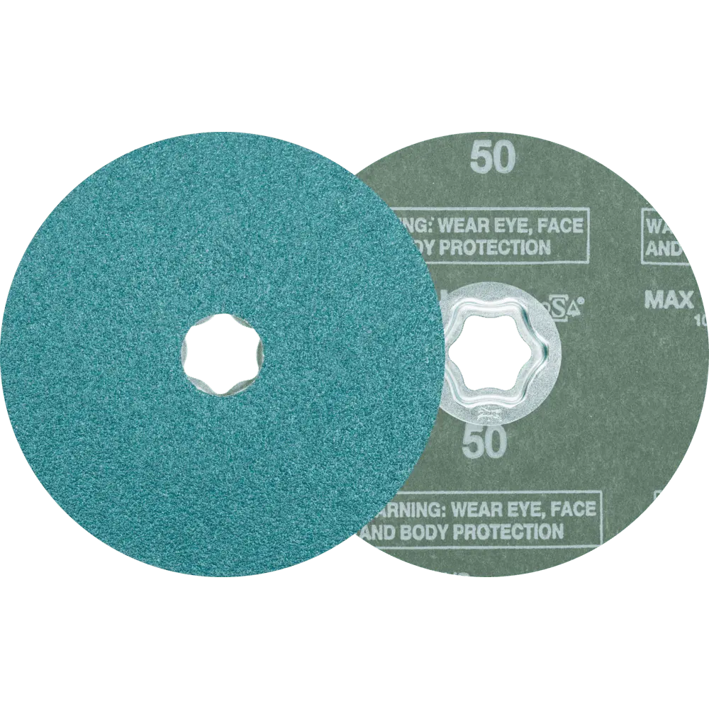 Produktfoto 1 von PFERD TOOLS COMBICLICK Zirkon Fiberscheibe Ø 125 mm Z50 für hohen Abtrag auf Stahl, 25 Stk.
