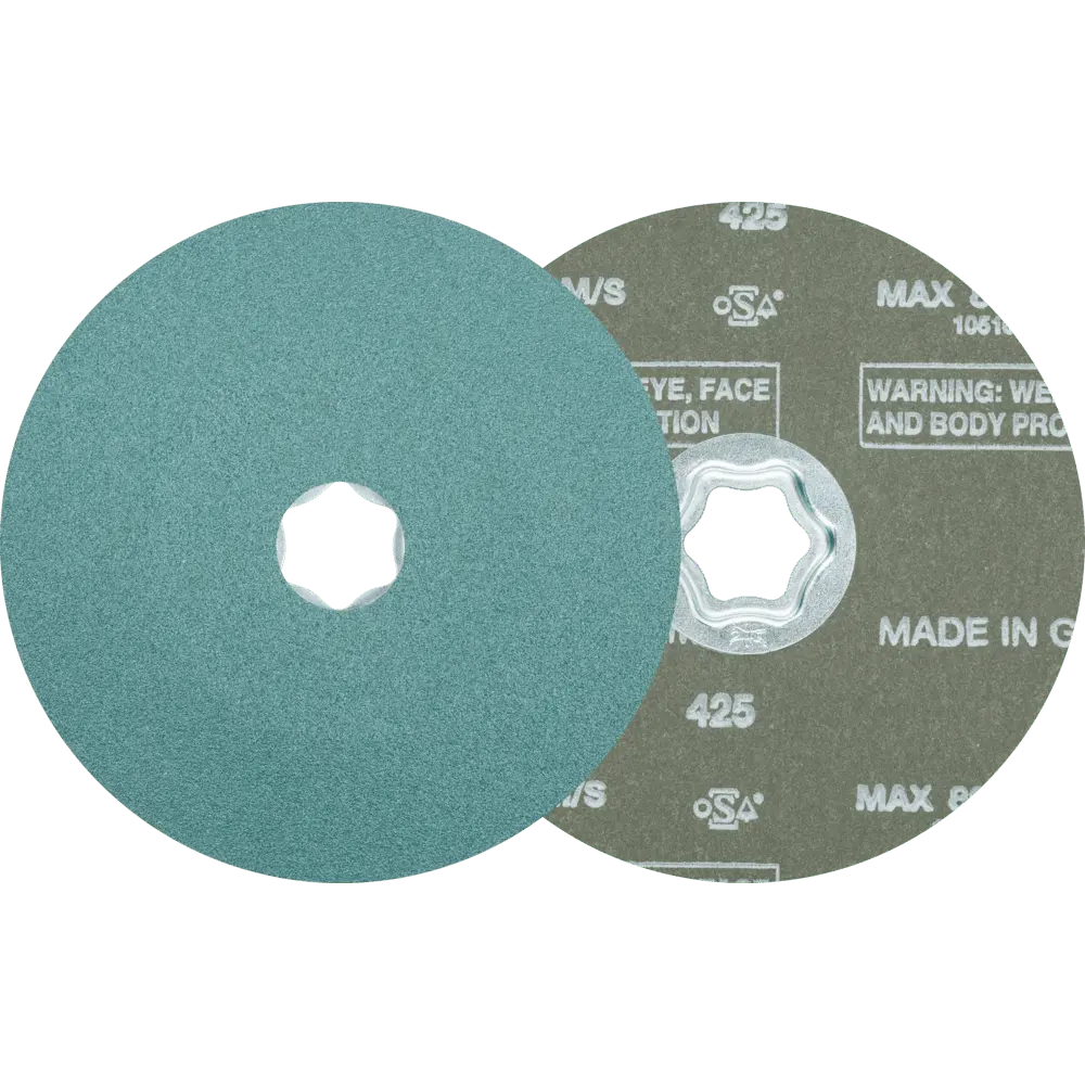 Produktfoto 1 von PFERD TOOLS COMBICLICK Zirkon Fiberscheibe Ø 125 mm Z120 für hohen Abtrag auf Stahl, 25 Stk.