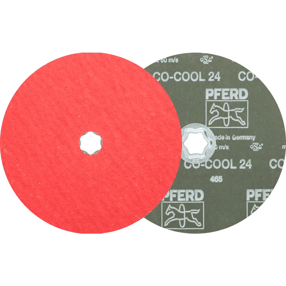 Produktfoto 1 von PFERD TOOLS COMBICLICK Keramikkorn Fiberscheibe Ø 180mm CO-COOL24 für Edelstahl, 25 Stk.