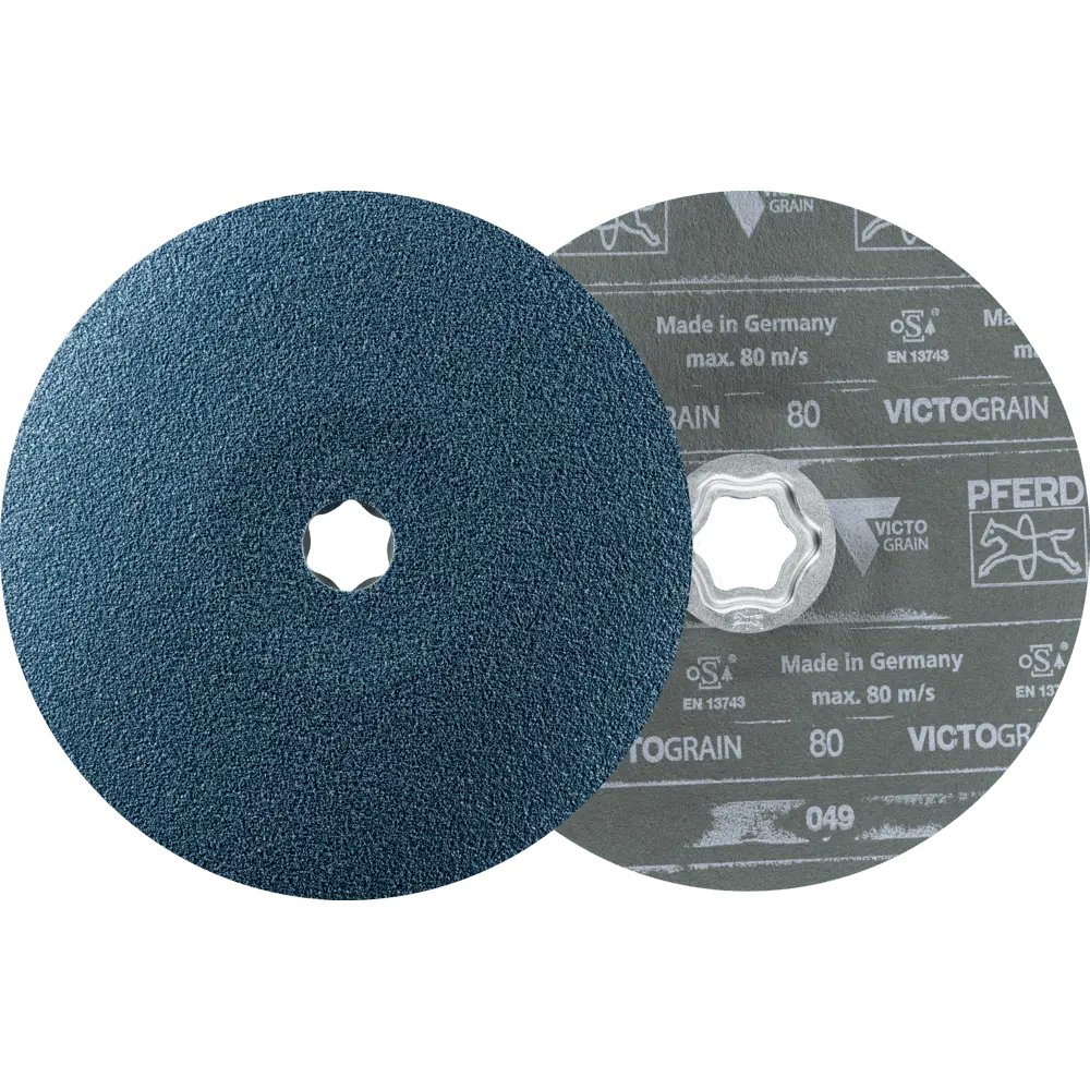 Produktfoto 1 von PFERD TOOLS COMBICLICK Fiberscheibe Ø 180mm VICTOGRAIN 80 Höchstleistung auf Stahl, 25 Stk.