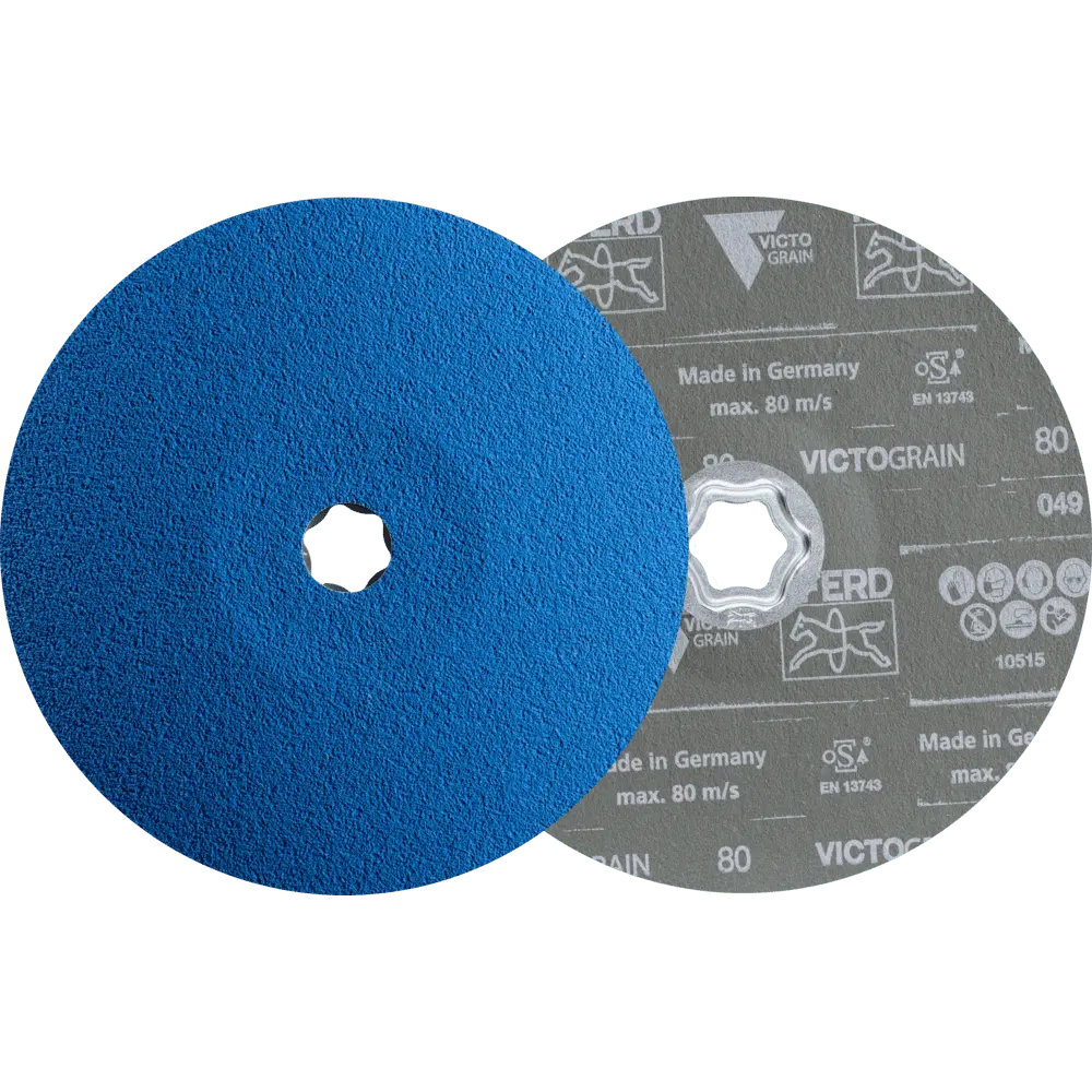 Produktfoto 1 von PFERD TOOLS COMBICLICK Fiberscheibe Ø 180mm VICTOGRAIN-COOL80 für Stahl und Edelstahl, 25 Stk.