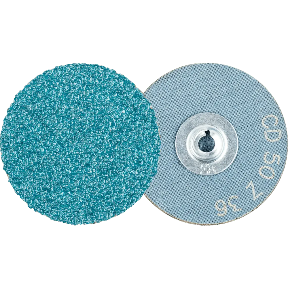 Produktfoto 1 von PFERD TOOLS COMBIDISC Zirkon Schleifblatt CD Ø 50mm Z36 für gehärteten Stahl, 100 Stk.