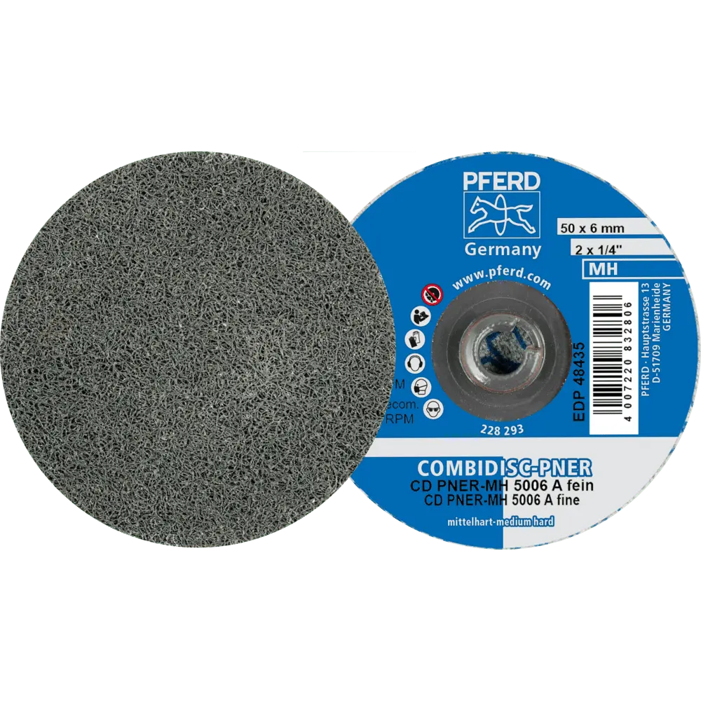 Produktfoto 1 von PFERD TOOLS COMBIDISC verpresste Vliesronde CD PNER Ø 50mm Mittelhart A Fein für Finish, 25 Stk.