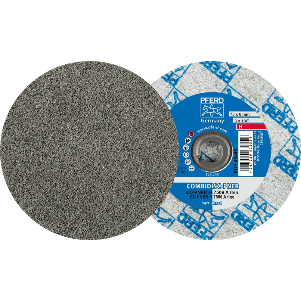 Produktfoto 1 von PFERD TOOLS COMBIDISC verpresste Vliesronde CD PNER Ø 75 mm Hart A Fein für Finish, 25 Stk.