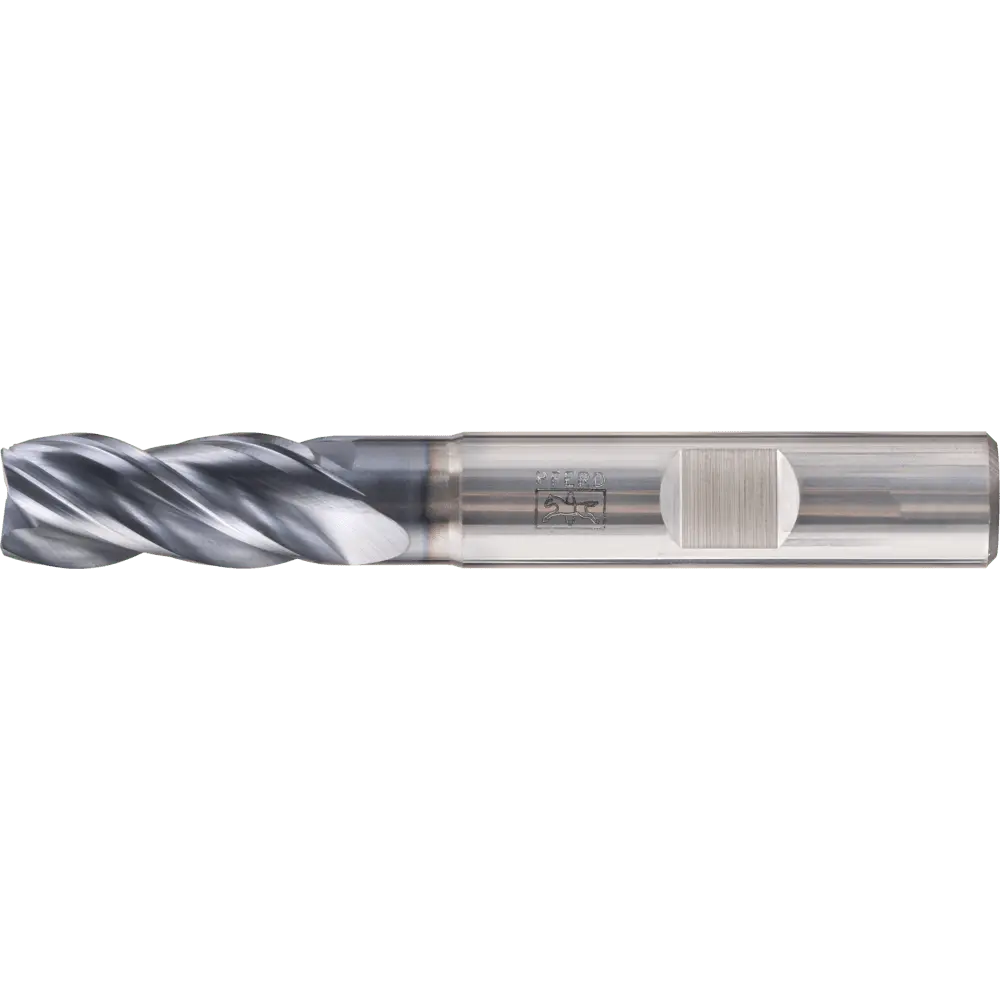 Produktfoto 1 von PFERD TOOLS VHM Eckfräser lang 4 Schneiden Ø 10 mm 45° Fase TiAlN Schaft HB Universal Line Schruppen Schlichten Nuten