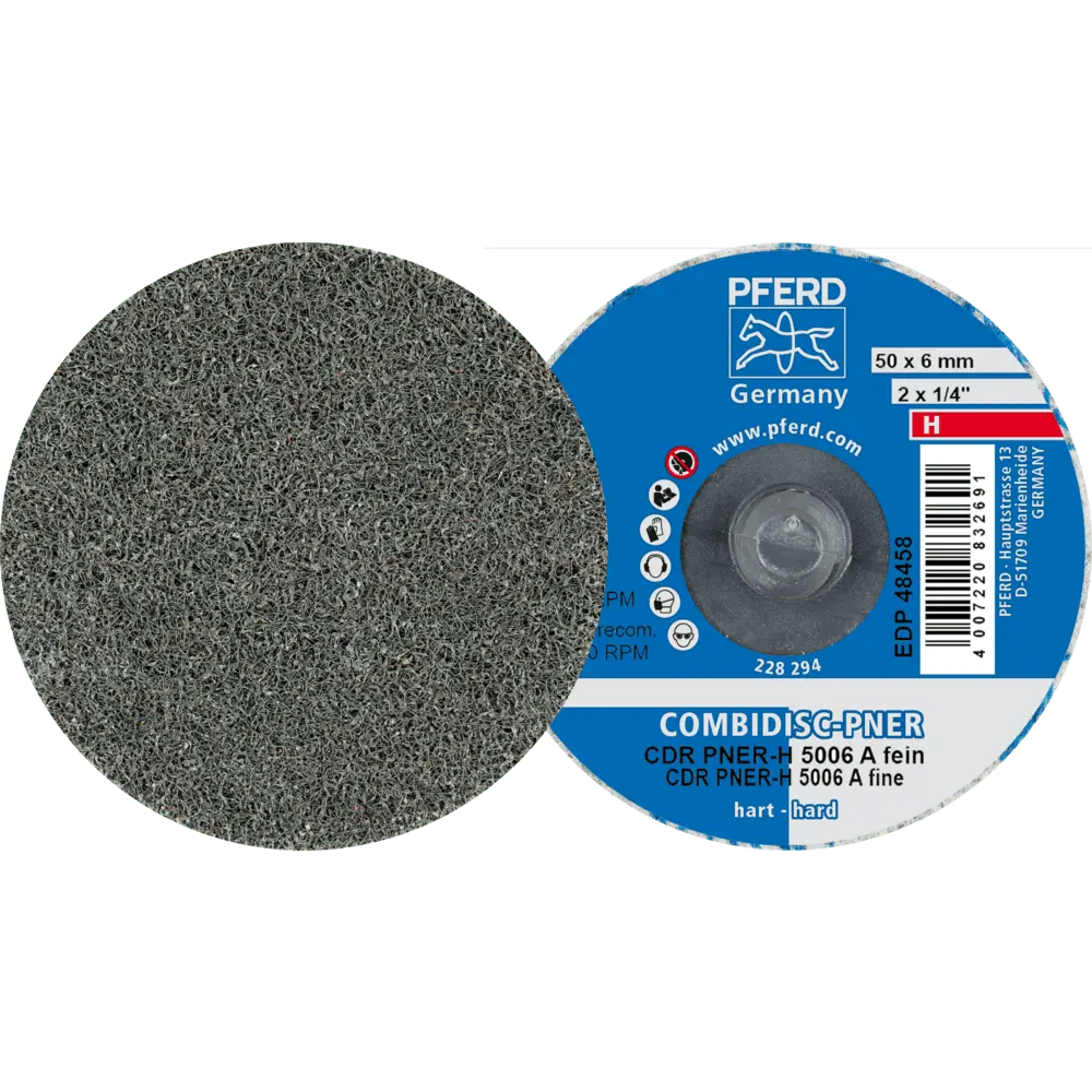 Produktfoto 1 von PFERD TOOLS COMBIDISC verpresste Vliesronde CDR PNER Ø 50mm Hart A Fein für Finish, 25 Stk.