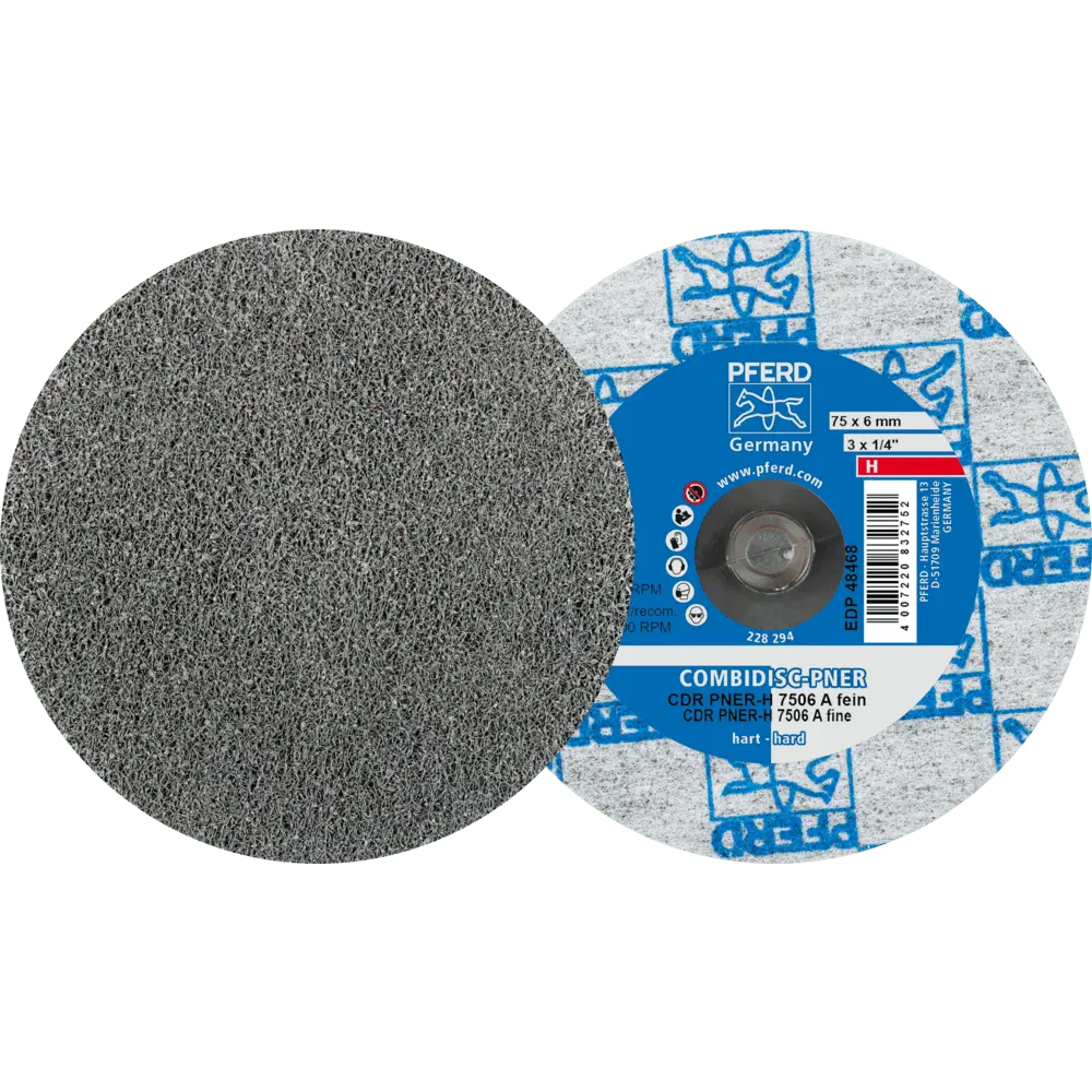 Produktfoto 1 von PFERD TOOLS COMBIDISC verpresste Vliesronde CDR PNER Ø 75 mm Hart A Fein für Finish, 25 Stk.