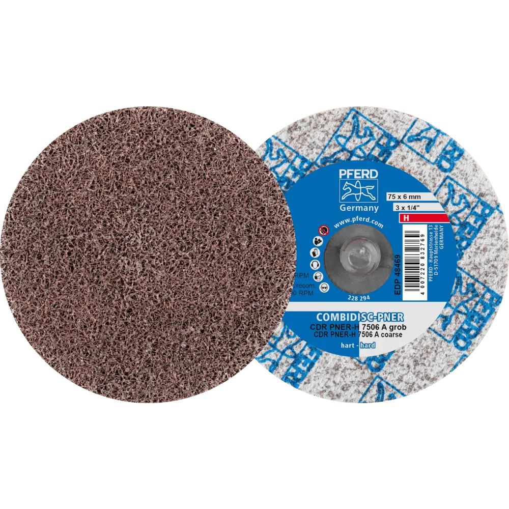 Produktfoto 1 von PFERD TOOLS COMBIDISC verpresste Vliesronde CDR PNER Ø 75 mm Hart A Grob für Finish, 25 Stk.