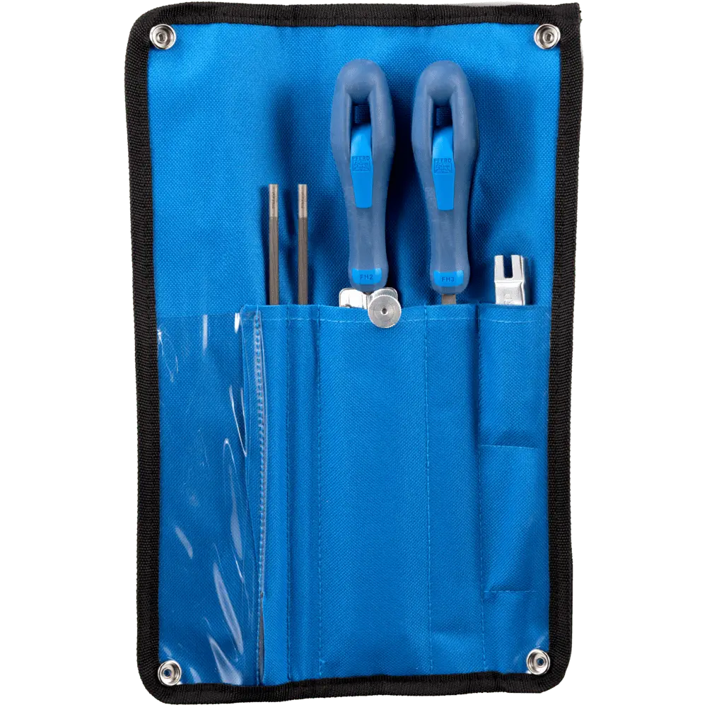 Produktfoto 1 von PFERD TOOLS Kettensägenschärf-Set 4,8 mm 3/16" für Kettenteilung .325" in Rolltasche