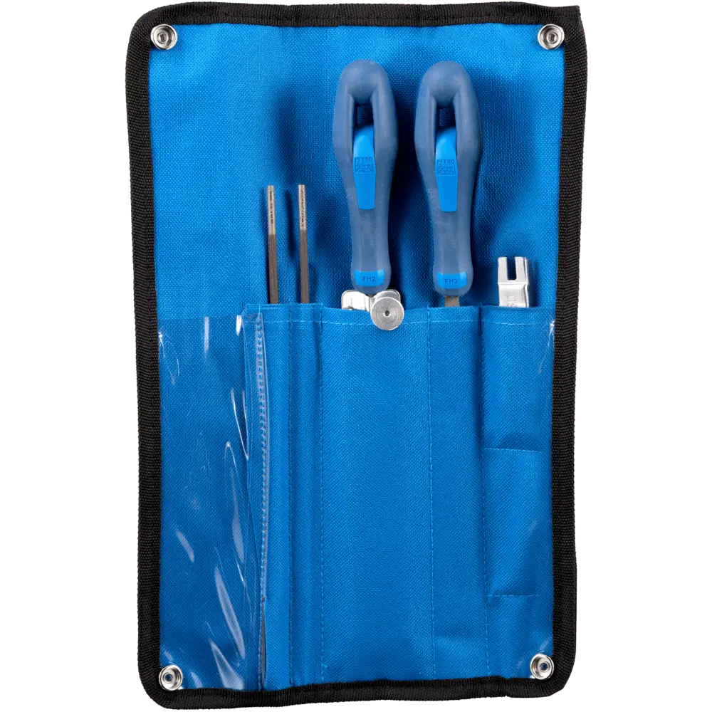 Produktfoto 1 von PFERD TOOLS Kettensägenschärf-Set 4,0 mm 5/32" für Kettenteilung 1/4" und 3/8" Low Profile in Rolltasche