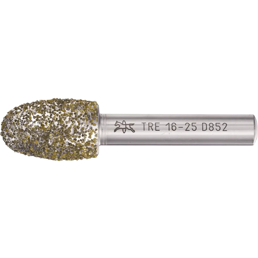 Produktfoto 1 von PFERD TOOLS Diamant-Schleifstift Tropfenform 16x25x8 mm D852 zum Schleifen von Grau-und Sphäroguss