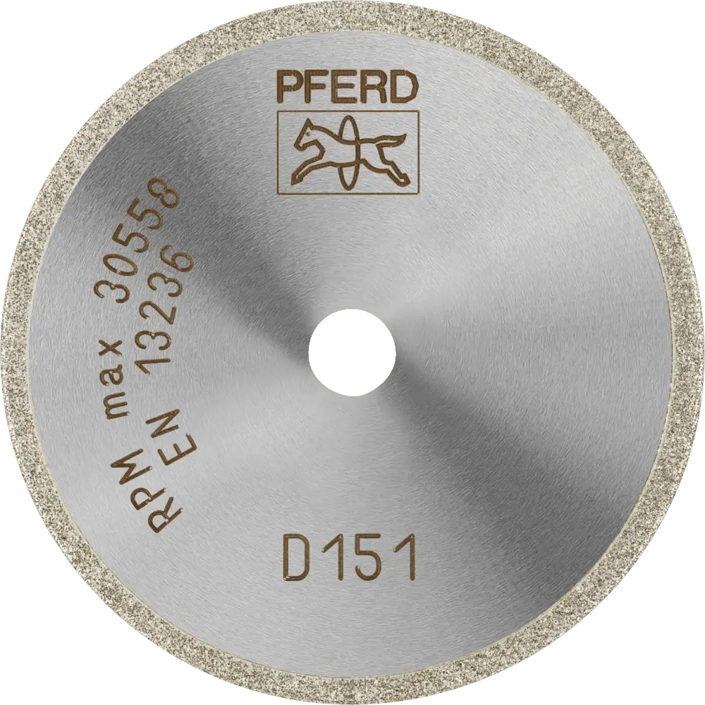 Produktfoto 1 von PFERD TOOLS Diamant-Trennscheibe D1A1R 50x1,4x6,0mm D151 (mittel) für Glas/Keramik/Hartmetall