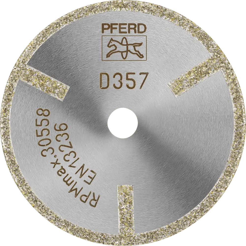 Produktfoto 1 von PFERD TOOLS Diamant-Trennscheibe D1A1R 50x2,0x10,0mm D357 (grob) mit Schutzsegment für GFK/CFK