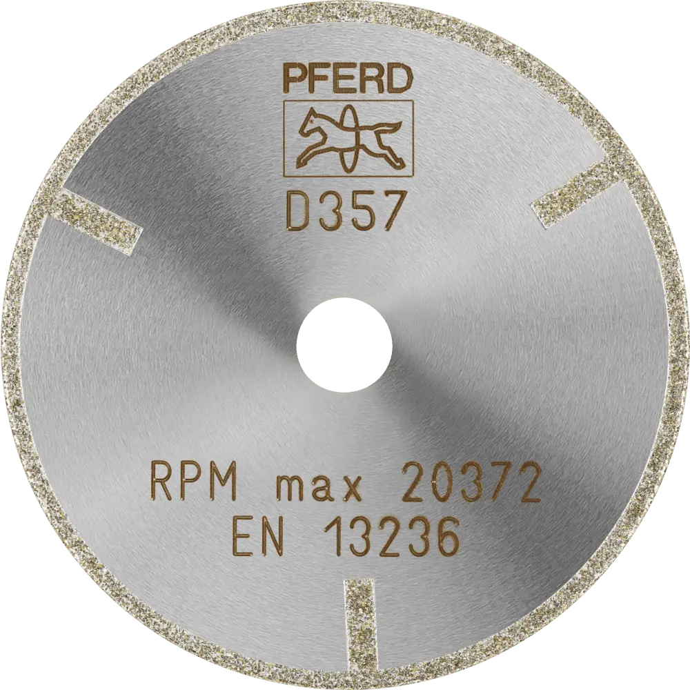 Produktfoto 1 von PFERD TOOLS Diamant-Trennscheibe D1A1R 75x2,0x10,0mm D357 (grob) mit Schutzsegment für GFK/CFK