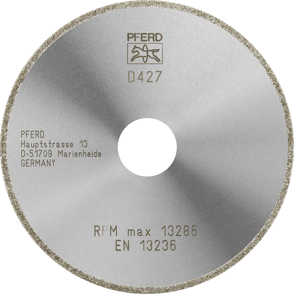 Produktfoto 1 von PFERD TOOLS Diamant-Trennscheibe D1A1R 115x2,0x22,23 mm D427 (grob) durchgängiger Belag für GFK/CFK