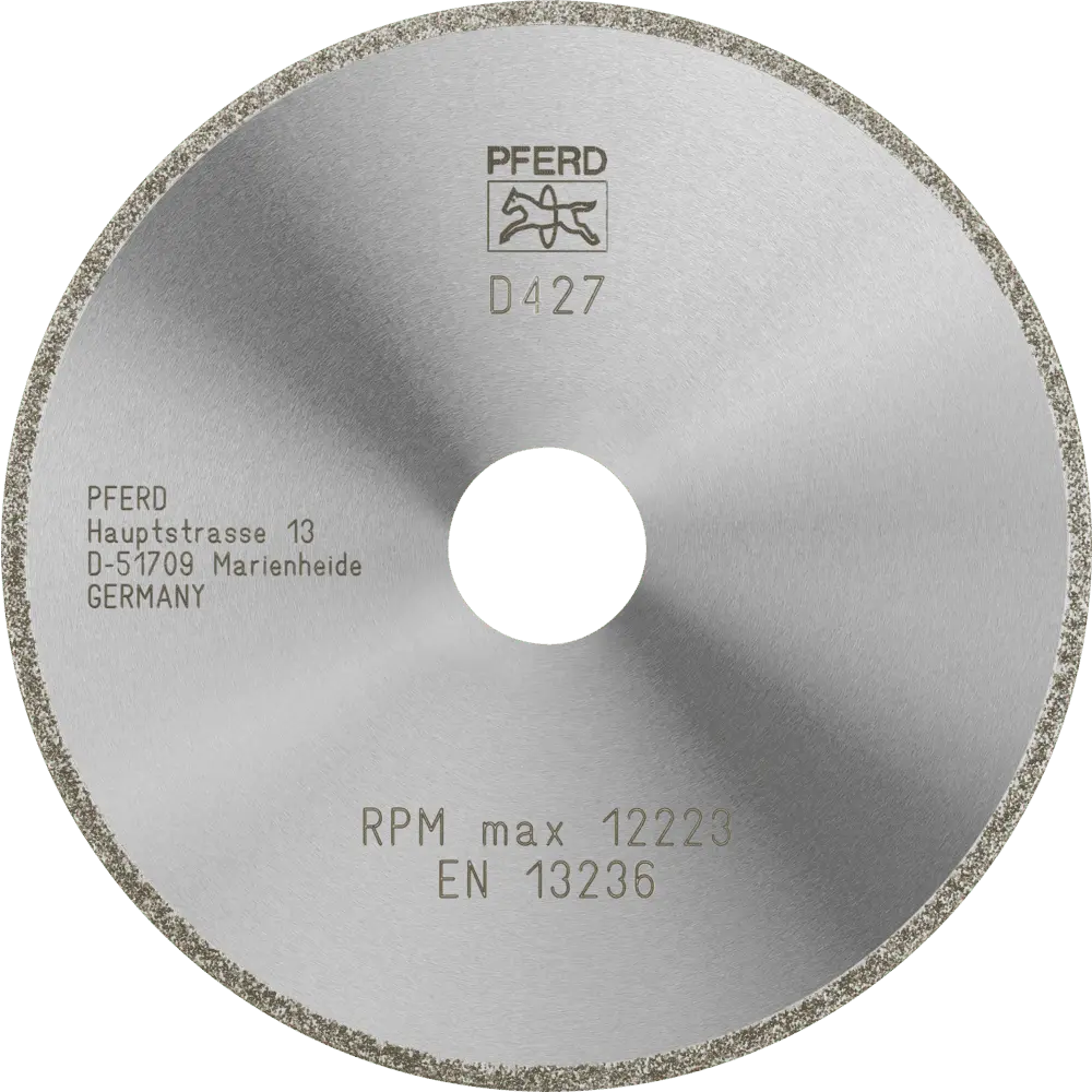 Produktfoto 1 von PFERD TOOLS Diamant-Trennscheibe D1A1R 125x2,0x22,23 mm D427 (grob) durchgängiger Belag für GFK/CFK