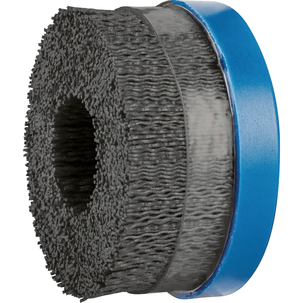 Produktfoto 1 von PFERD TOOLS COMPOSITE Tellerbürste DBUR Ø 100x22,2 mm Bohrung Keramik-Filament-Ø 1,10mm Korn 120 stationär