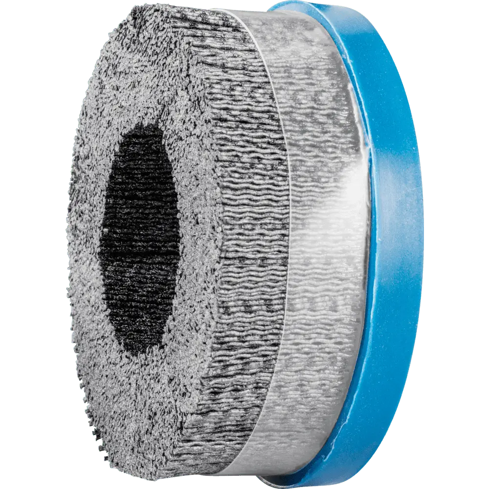 Produktfoto 1 von PFERD TOOLS COMPOSITE Tellerbürste DBUR Ø 125x22,2 mm Bohrung Keramik-Filament-Ø 1,10mm Korn 120 stationär