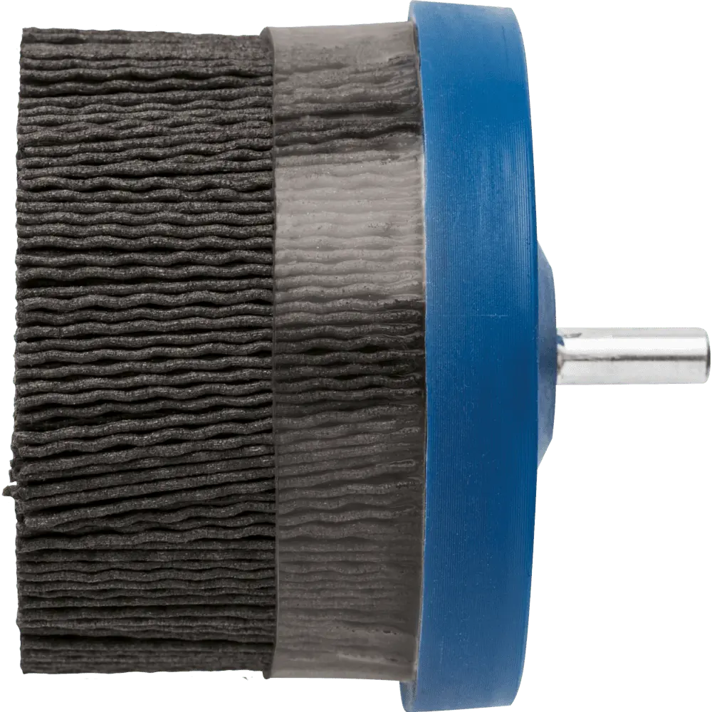 Produktfoto 1 von PFERD TOOLS COMPOSITE Tellerbürste DBUR Ø 50mm Schaft-Ø 6 mm Keramik-Filament-Ø 1,10mm Korn 120 stationär