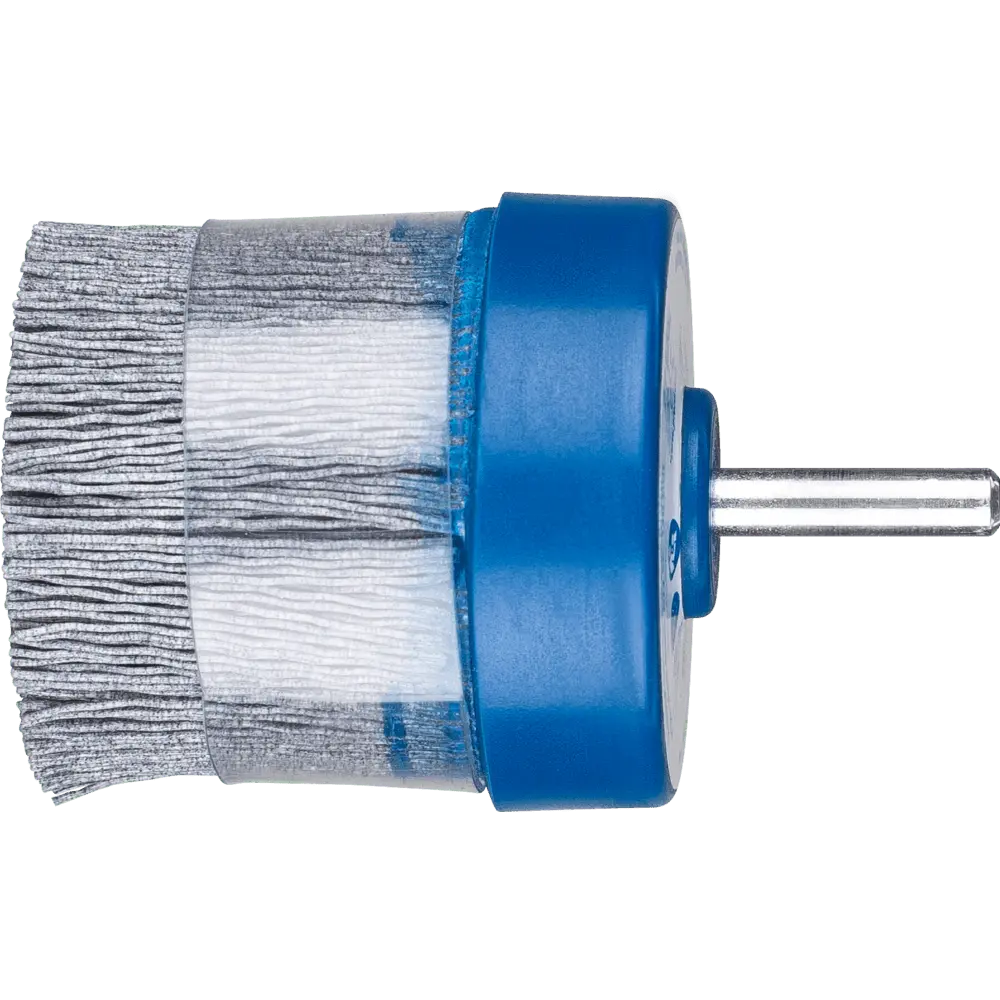 Produktfoto 1 von PFERD TOOLS COMPOSITE Tellerbürste DBUR Ø 50mm Schaft-Ø6 mm SiC-Filament-Ø 0,55 mm Korn 120 stationär