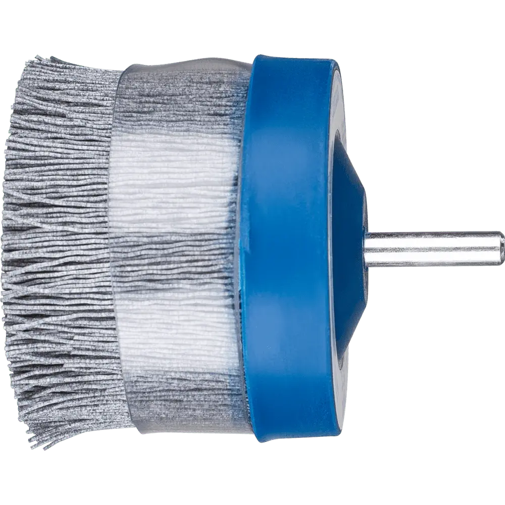 Produktfoto 1 von PFERD TOOLS COMPOSITE Tellerbürste DBUR Ø 63 mm Schaft-Ø 6 mm SiC-Filament-Ø 0,55 mm Korn 120 stationär