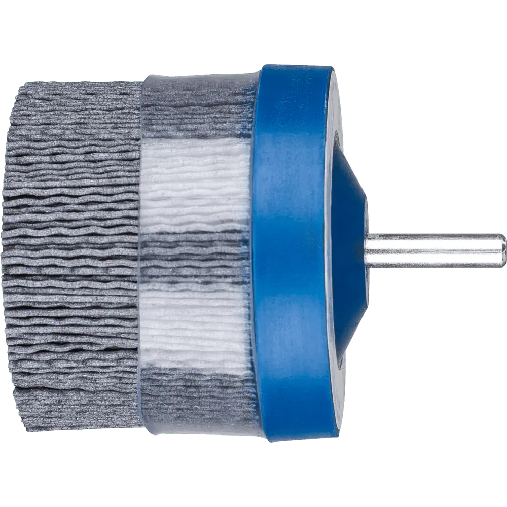 Produktfoto 1 von PFERD TOOLS COMPOSITE Tellerbürste DBUR Ø 63 mm Schaft-Ø6 mm SiC-Filament-Ø 1,00mm Korn 120 stationär