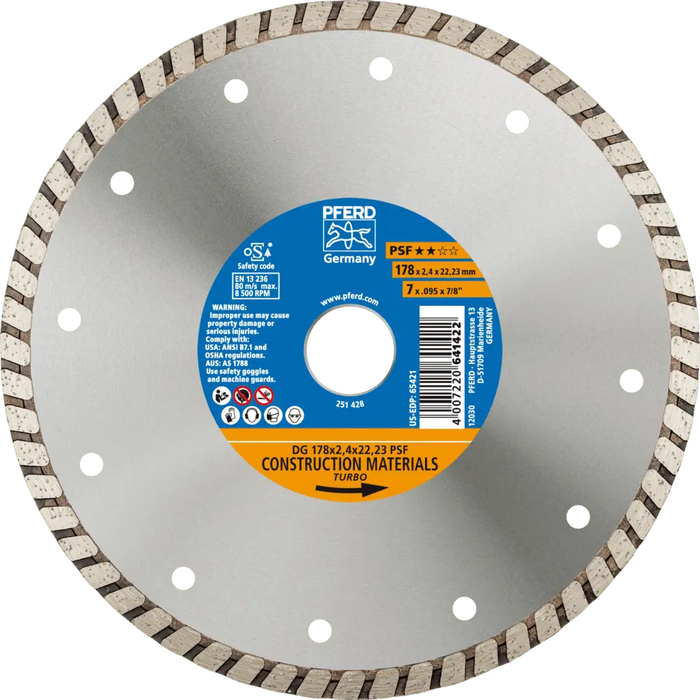 PFERD TOOLS Diamant-Trennscheibe DG 178x2,4x22,23 mm PSF z. Trennen v. Stein/Beton,hohe Schnittqualität