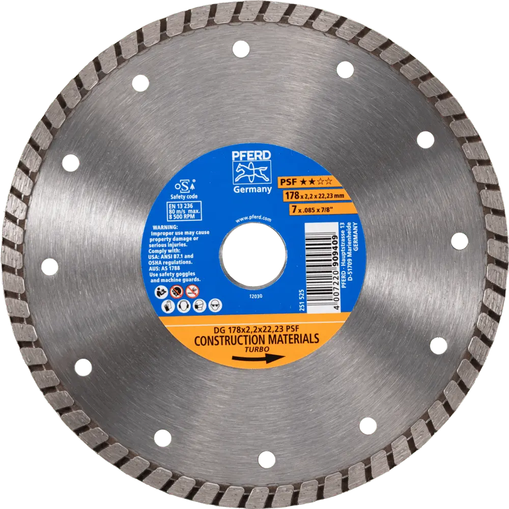 Produktfoto 1 von PFERD TOOLS Diamant-Trennscheibe DG 178x2,2x22,23 mm START z. Trennen v. Stein/Beton,hohe Schnittqualität